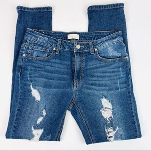 altar’d state Distressed Destroyed Skinny Jeans Mid Rise Medium Wash Size 26